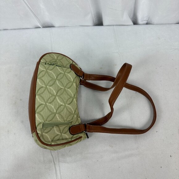 Rosetti Vintage Style Green Brown Shoulder Bag Geometric Pattern & Metal Accent - Picture 7 of 14